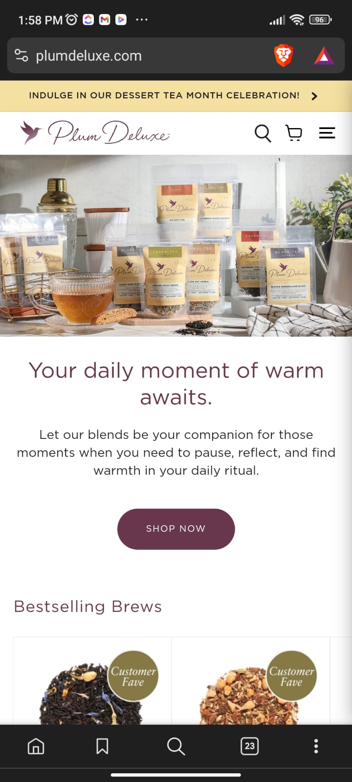 Mobile site image showcasing low CTR